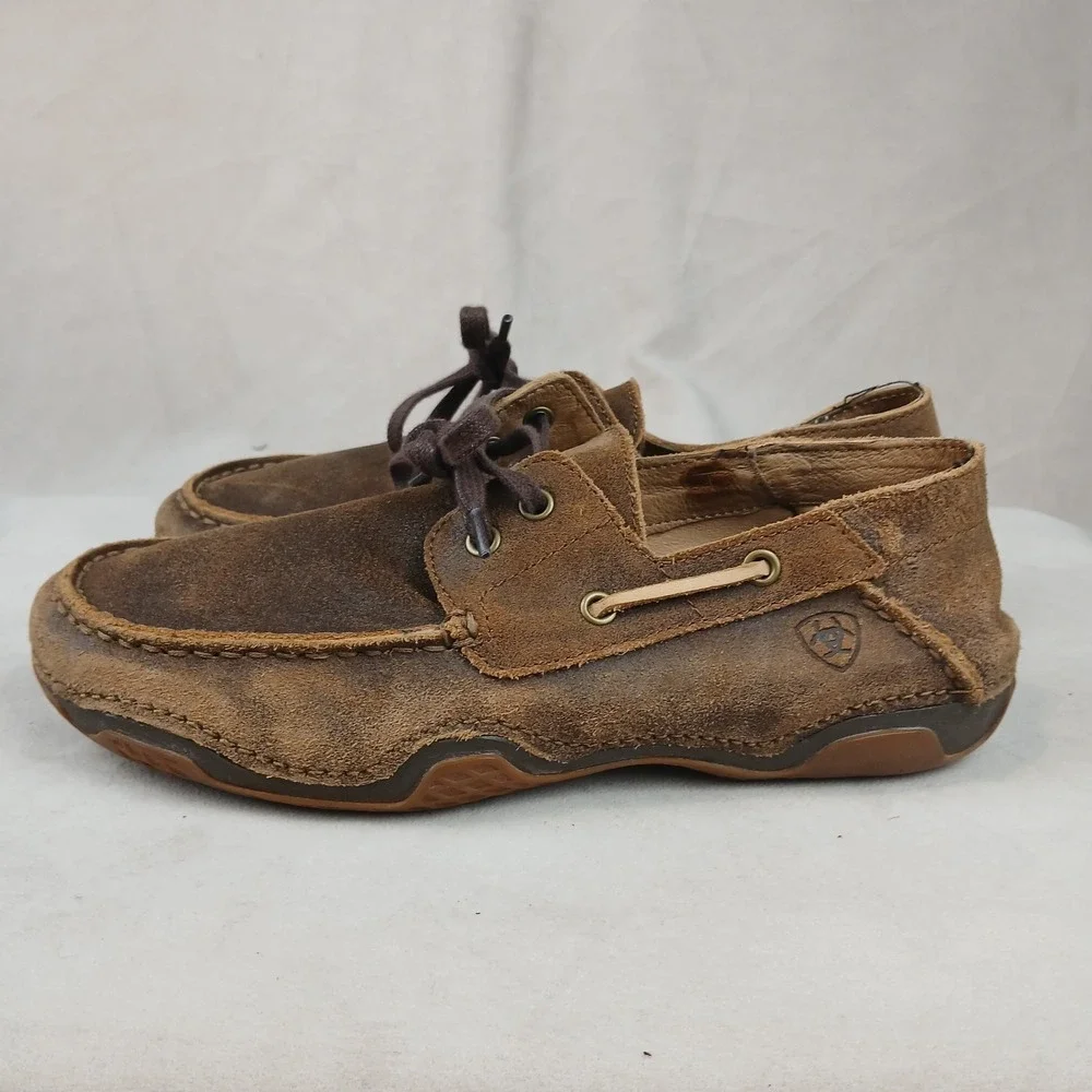 Ariat Gleeson 9.5 Mens Shoes Boat Moc Brown Casual